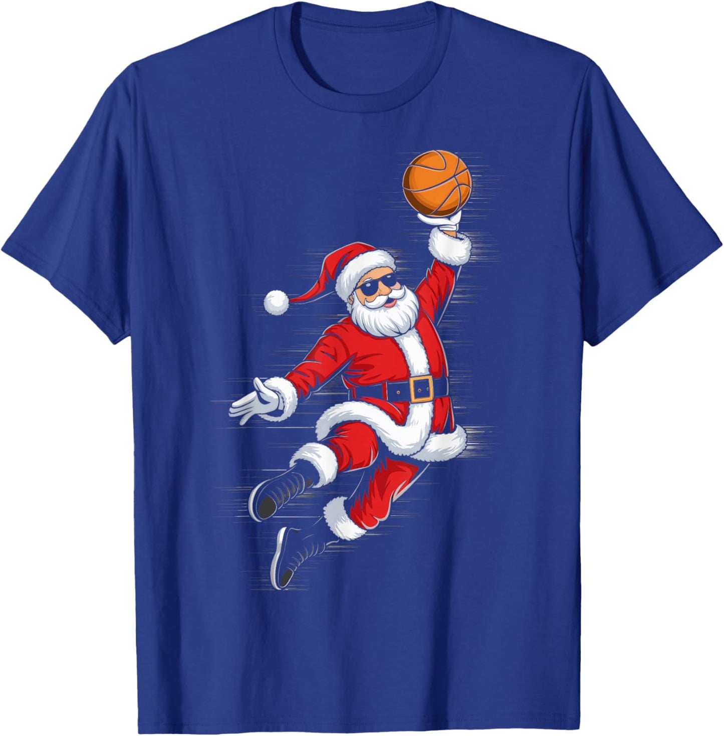 Cute Dunking Santa Playing Basketball Christmas Sports T-Shirt - T-Shirt | Royal