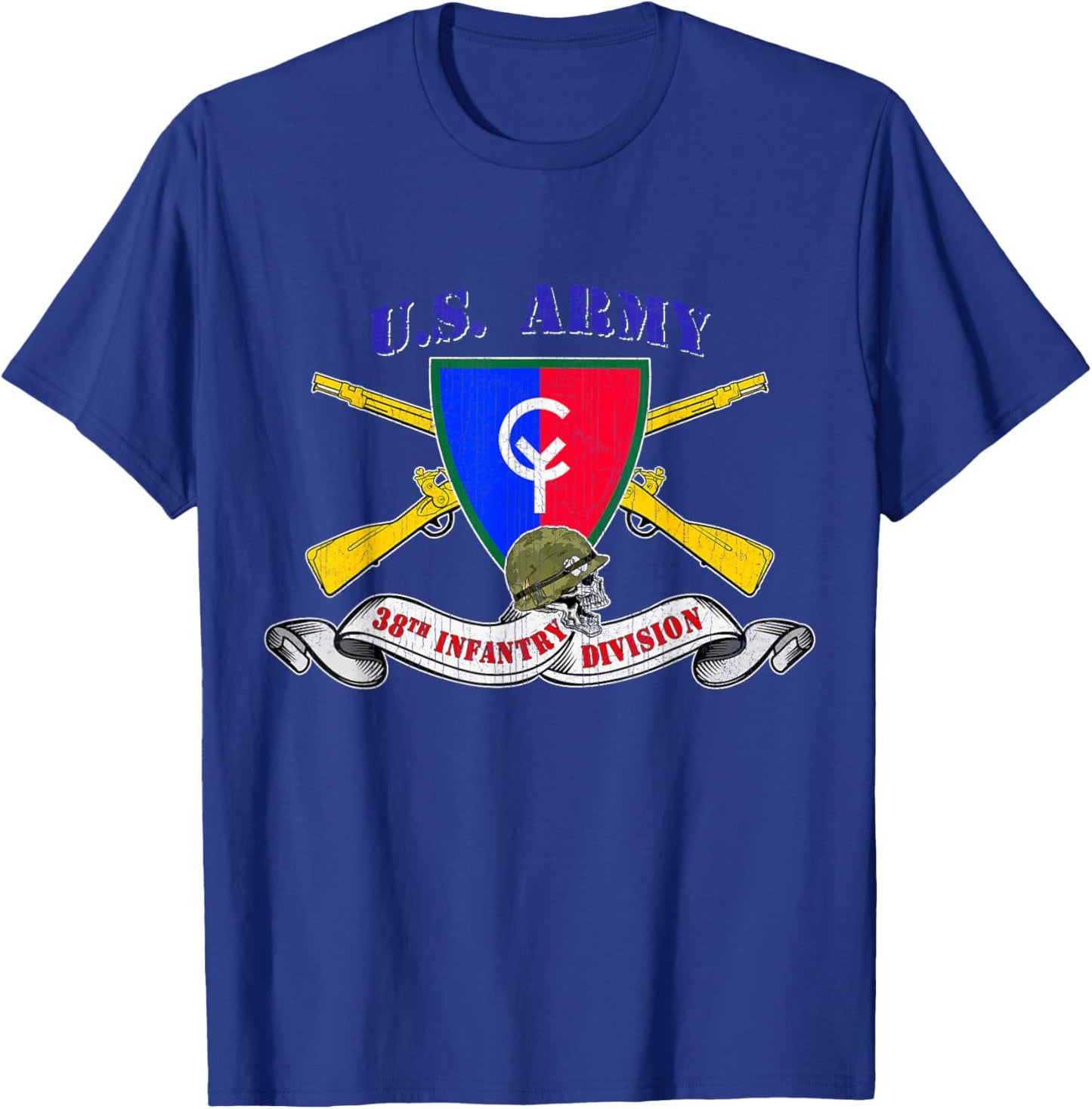 38th Infantry Division 38th ID Veteran Cyclone Division T-Shirt - T-Shirt | Royal