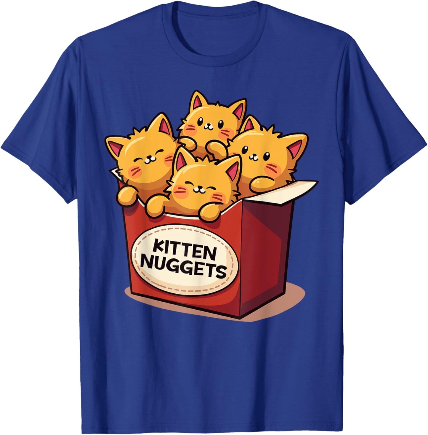 Cute Kitten Nuggets Chicken Nuggets Cat Lover Funny Cat Pun Women Girls Kids T-Shirt - T-Shirt | Royal