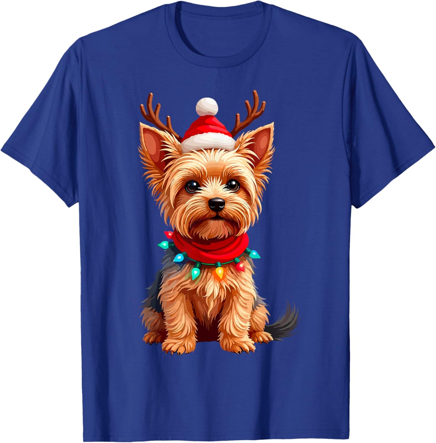 Yorkshire Terrier Santa Reindeer Christmas Yorkie Dog Lover Women Kids T-Shirt - T-Shirt | Royal