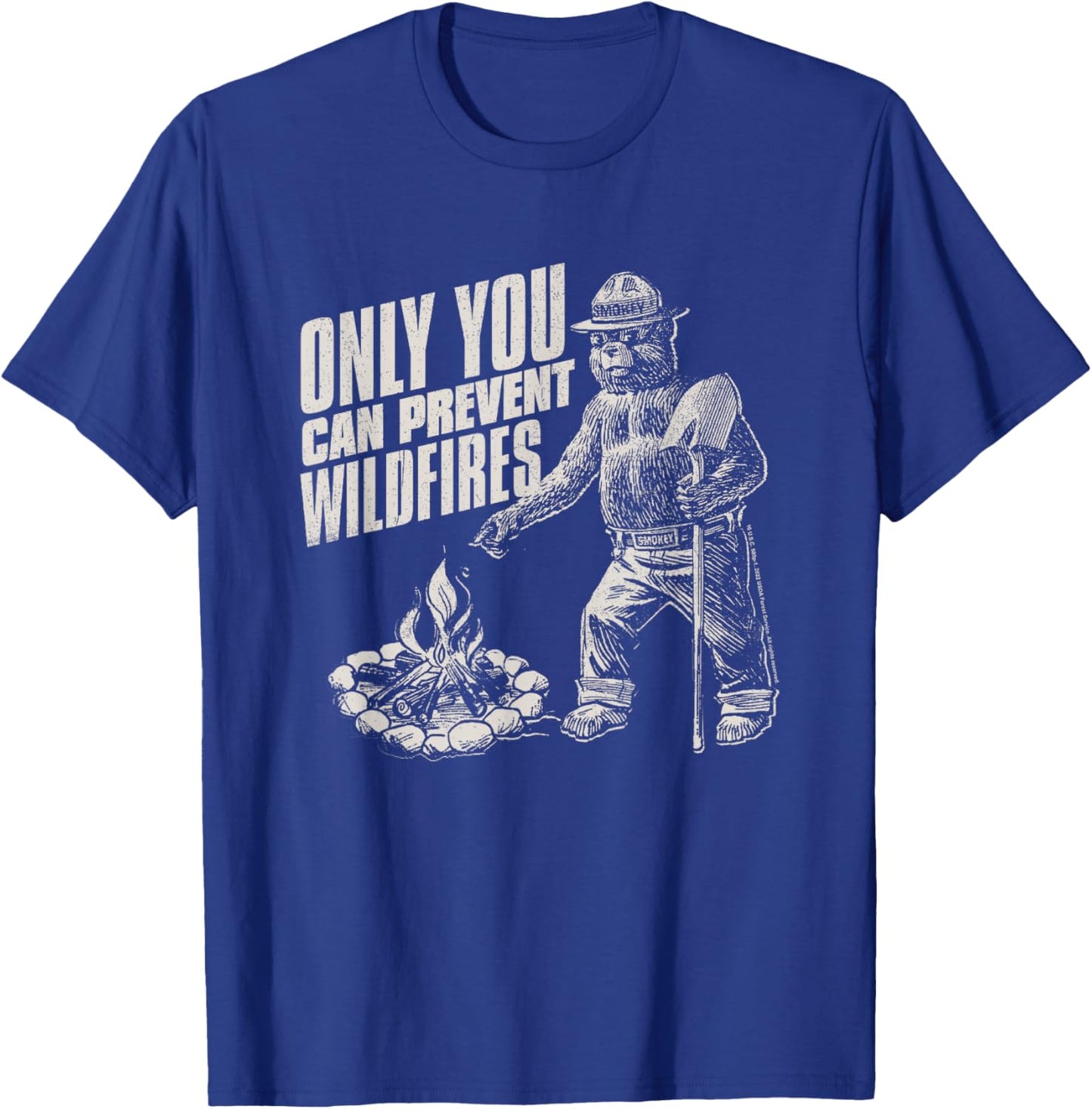 Smokey Bear Only You Can Prevent Forest Fires Distressed T-Shirt - T-Shirt | Royal