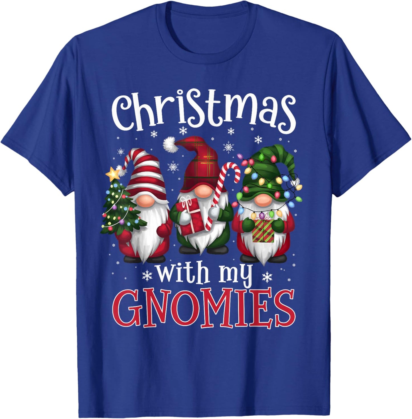 Gnome Family Christmas Matching Men Women Kids Black Christmas Gnomes T-Shirt - T-Shirt | Royal