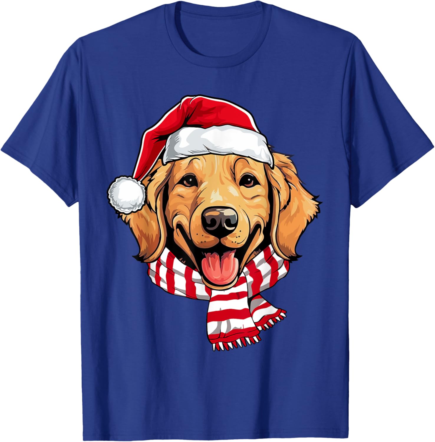 Santa Golden Retriever Christmas Dog Lover Men Women Kids T-Shirt - T-Shirt | Royal