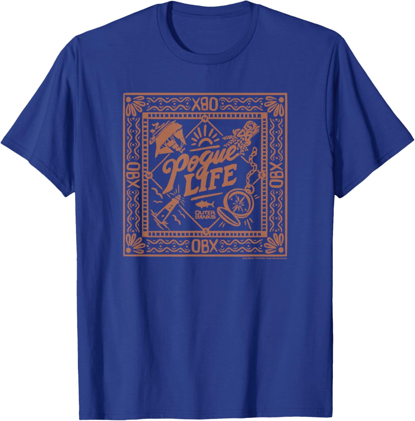 Outer Banks Pogue Life Square Stamp T-Shirt - T-Shirt | Royal