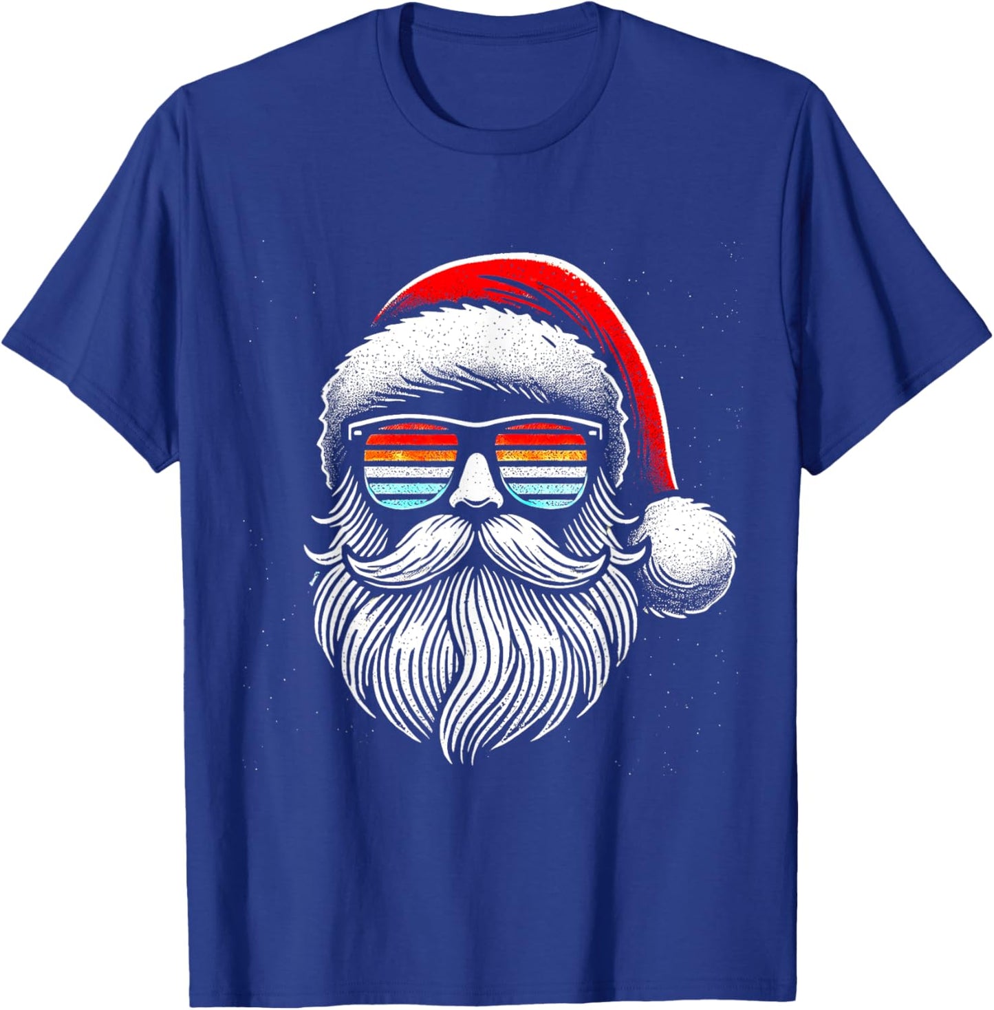 Santa Face Retro Sunglasses Christmas Xmas Men Women Kids T-Shirt - T-Shirt | Royal