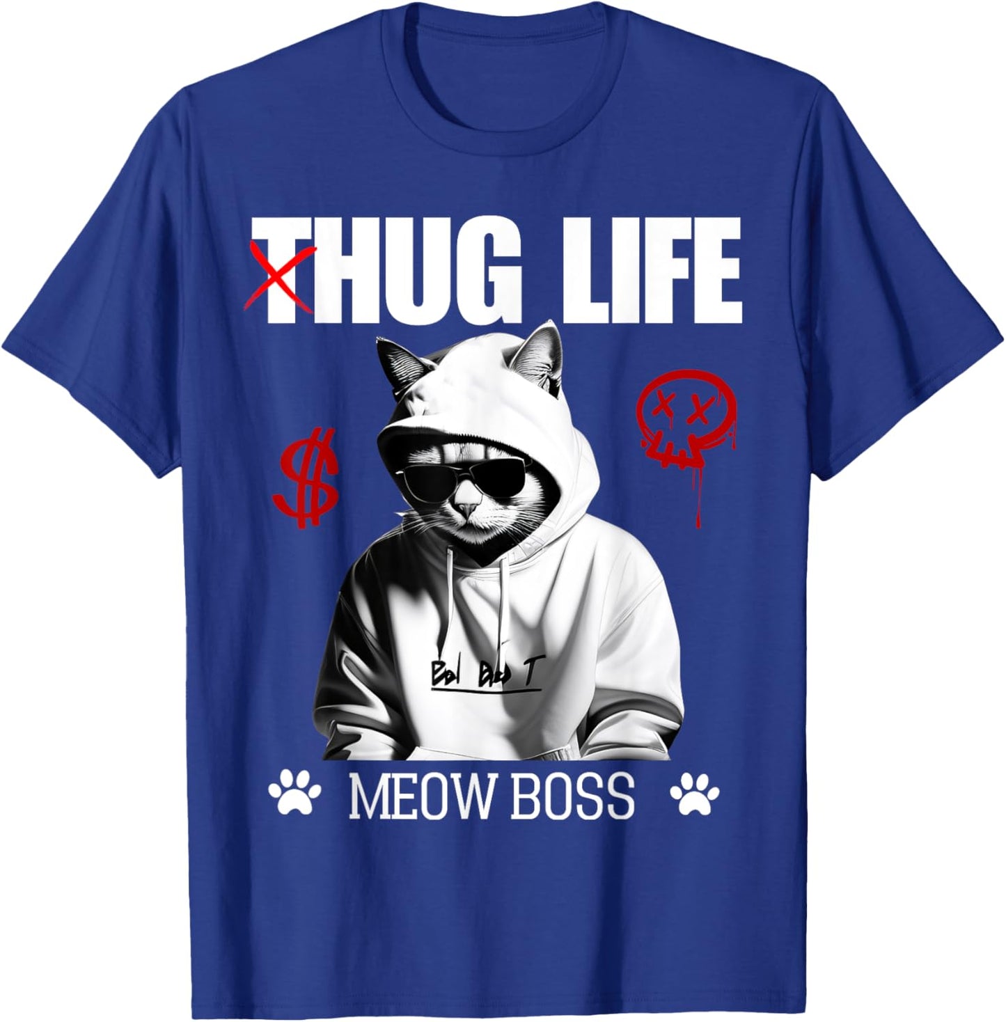 Cute Cat Hug Life Funny Thug Gangster Hiphop Kitten Lovers Women T-Shirt - T-Shirt | Royal