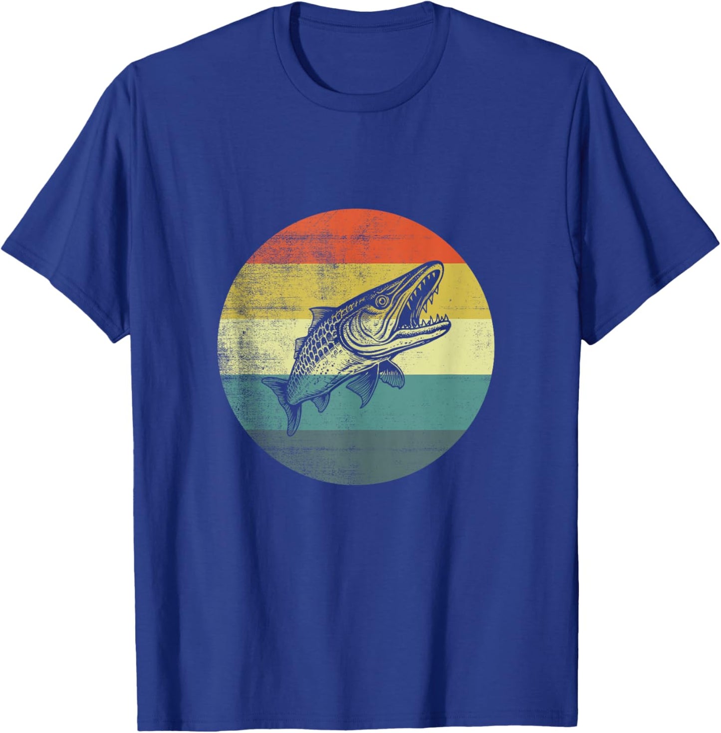 Retro Design Barracuda Fish T-Shirt - T-Shirt | Royal