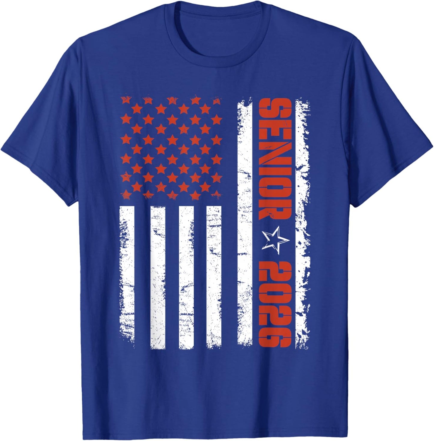Patriotic Senior 2026 American Flag Class of 2026 Graduation T-Shirt - T-Shirt | Royal