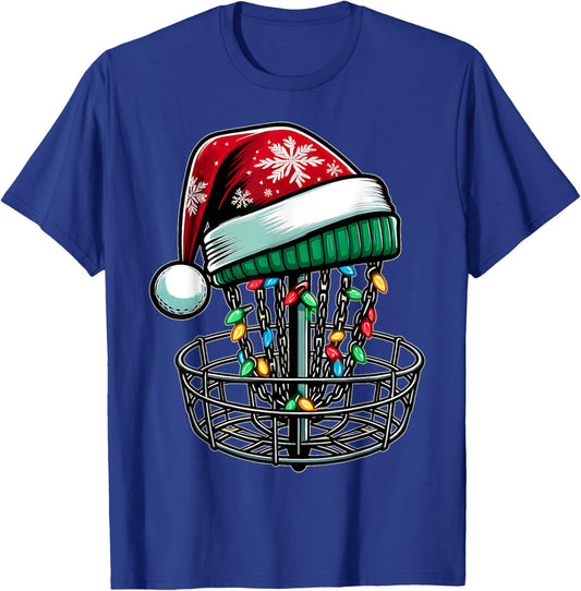 Disc Golf Disc Golfing Disc Golfer Christmas Hat Xmas T-Shirt - T-Shirt | Royal