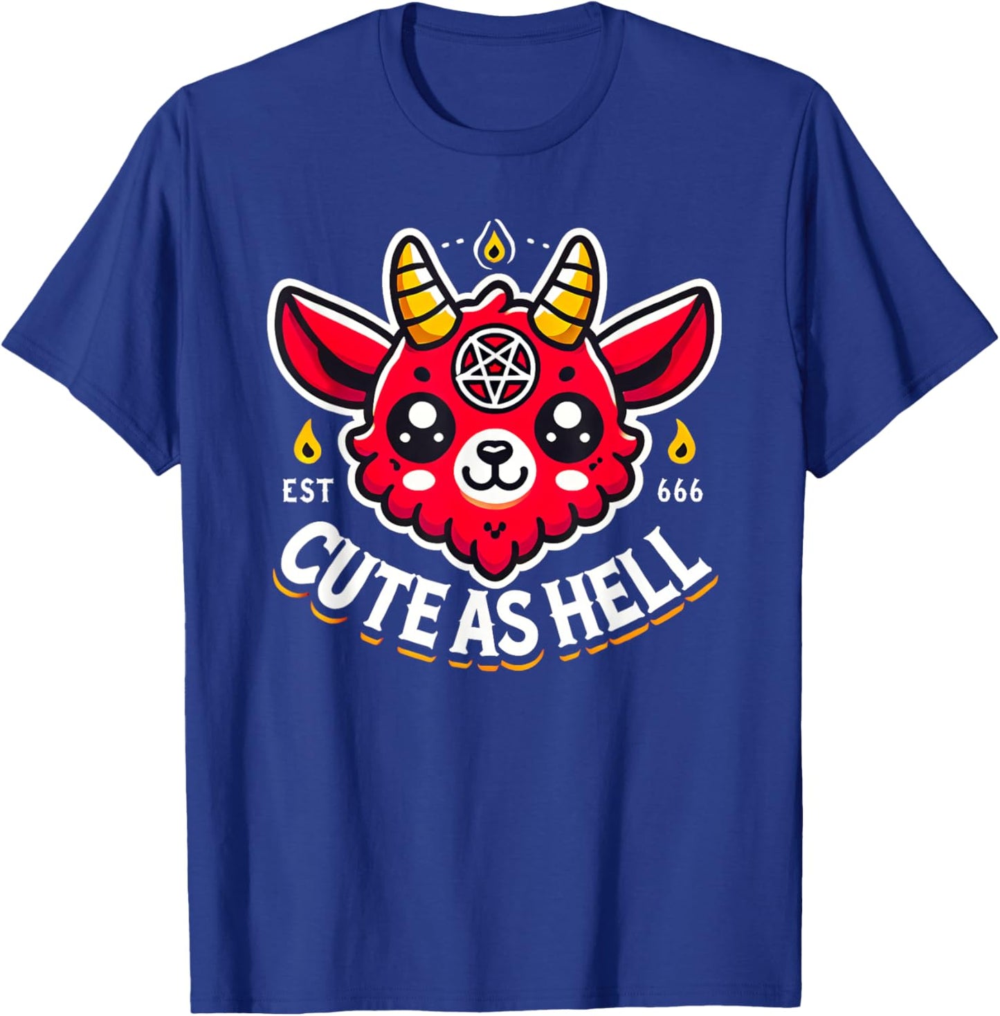 Funny Satanic Occult Cute As Hell Baphomet T-Shirt - T-Shirt | Royal