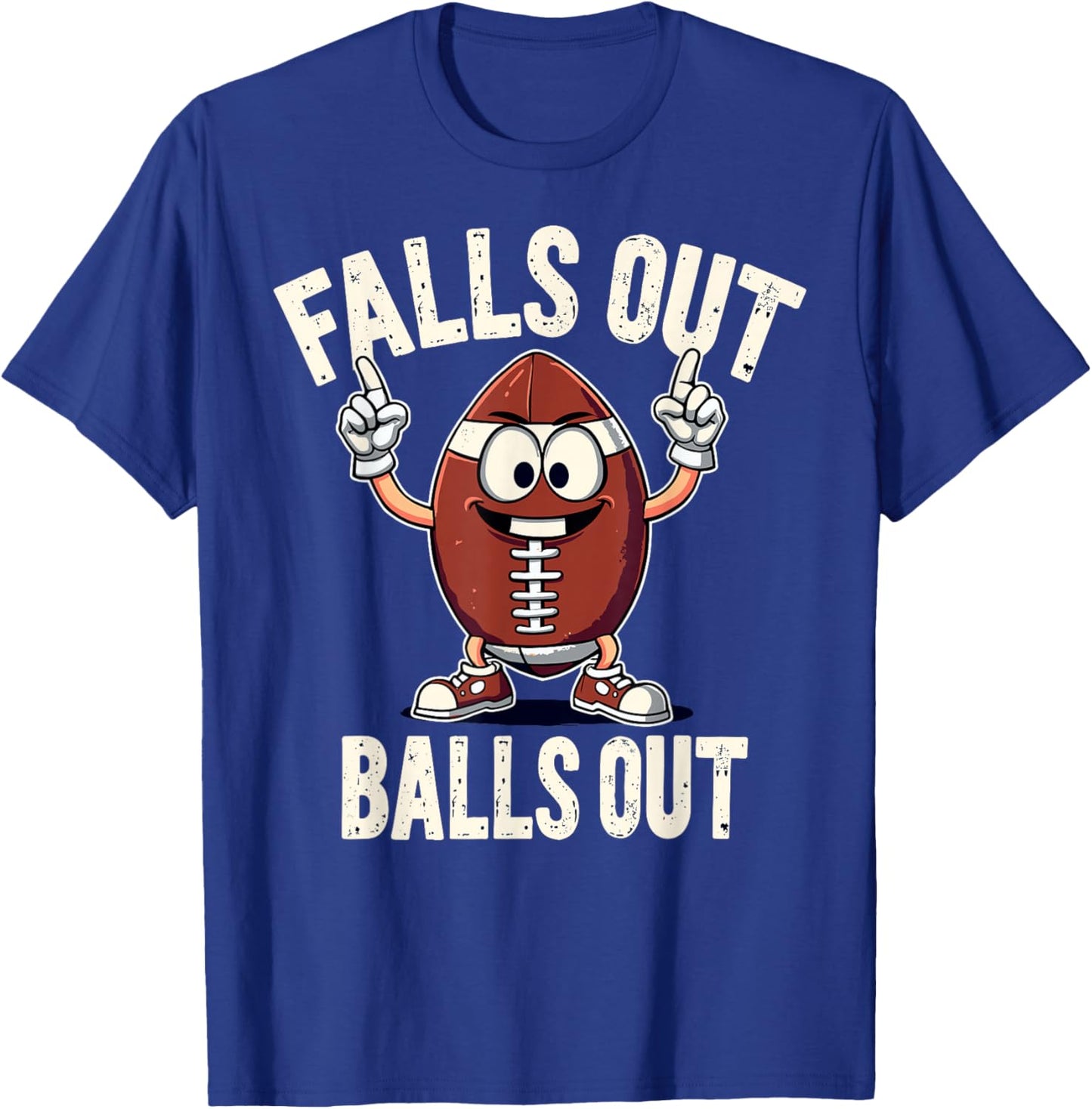 Falls Out Balls Out Football Fanny Thanksgiving Autumn T-Shirt - T-Shirt | Royal