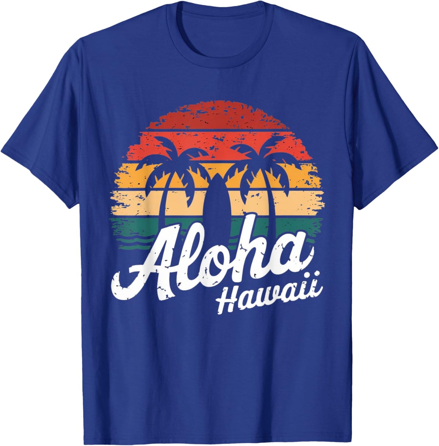 Aloha Hawaii Hawaiian Island sun Beach Surfboard Surf squad T-Shirt - T-Shirt | Royal