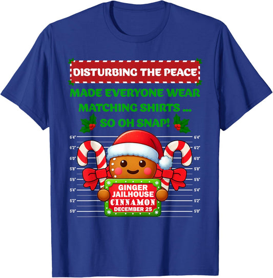 Funny Gingerbread Inmate Christmas Matching Family Group Set T-Shirt - T-Shirt | Royal