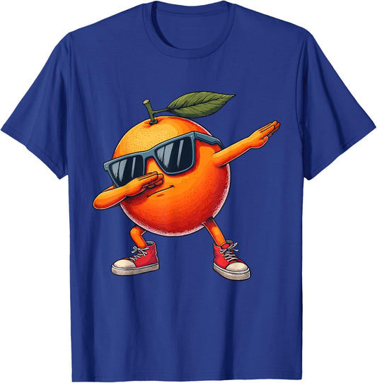 Orange Dabbing Dance Sunglasses Fruit Lovers T-Shirt - T-Shirt | Royal