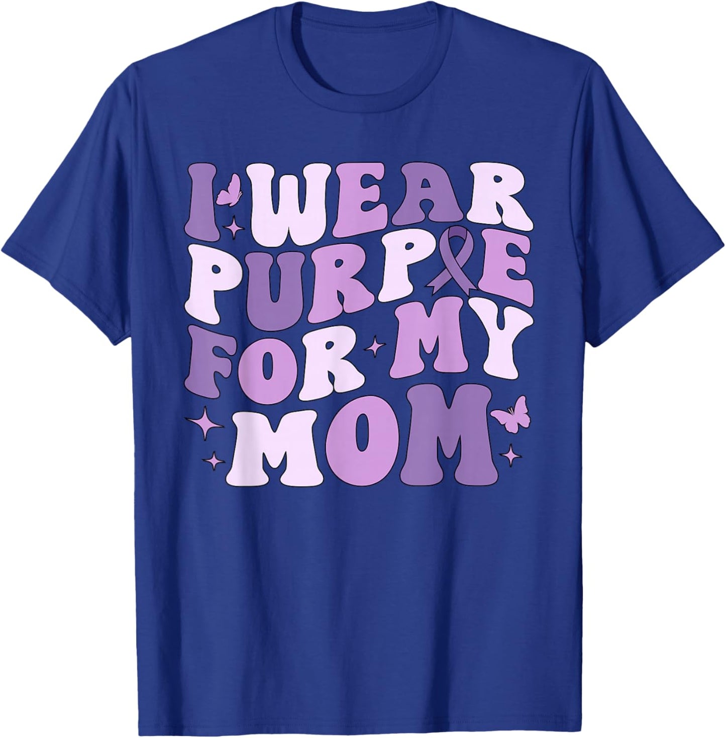 I Wear Purple For My Mom Pancreatic Cancer Awareness Kids T-Shirt - T-Shirt | Royal