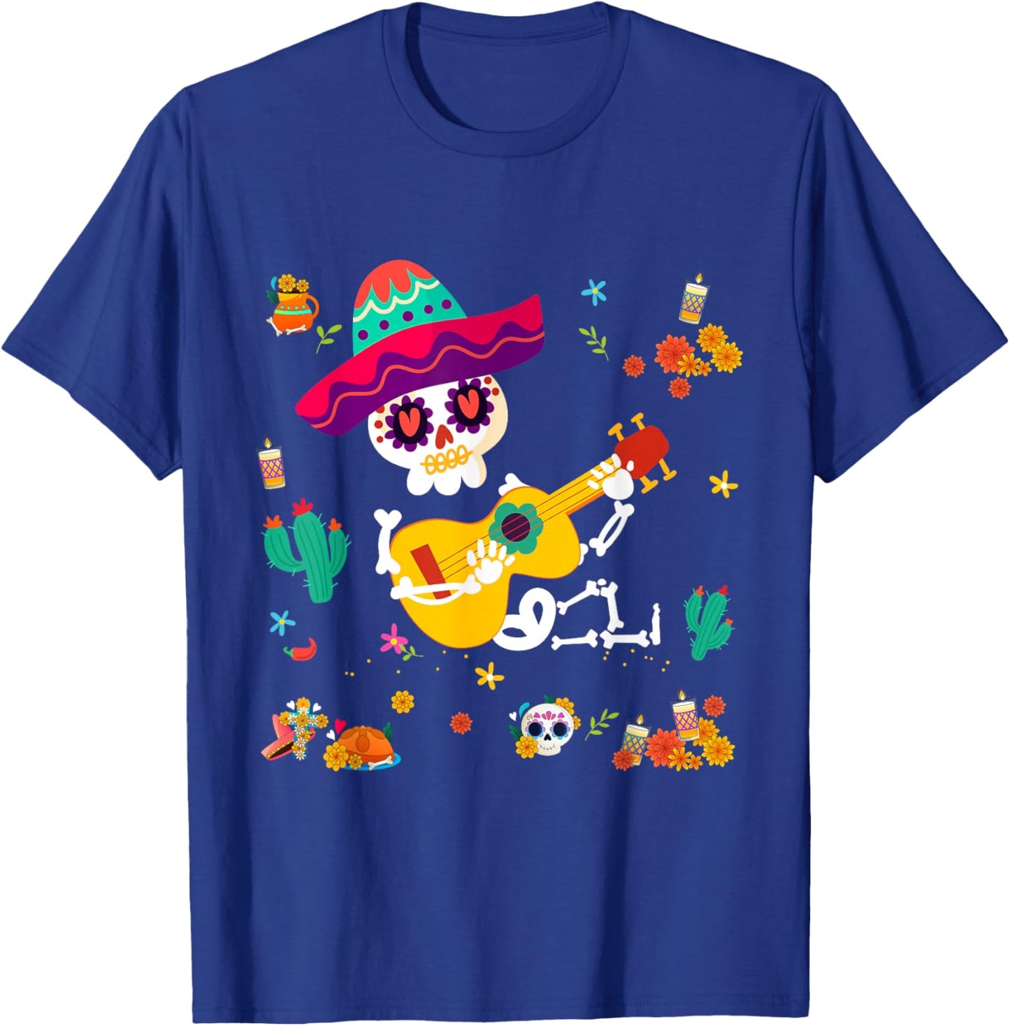 Day of the Dead Kids T Shirts Dia De Los Muertos Sugar Skull T-Shirt - T-Shirt | Royal