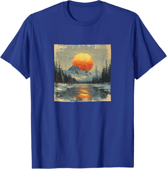 Arctic Tundra Vintage Landscape Graphic T-Shirt - T-Shirt | Royal