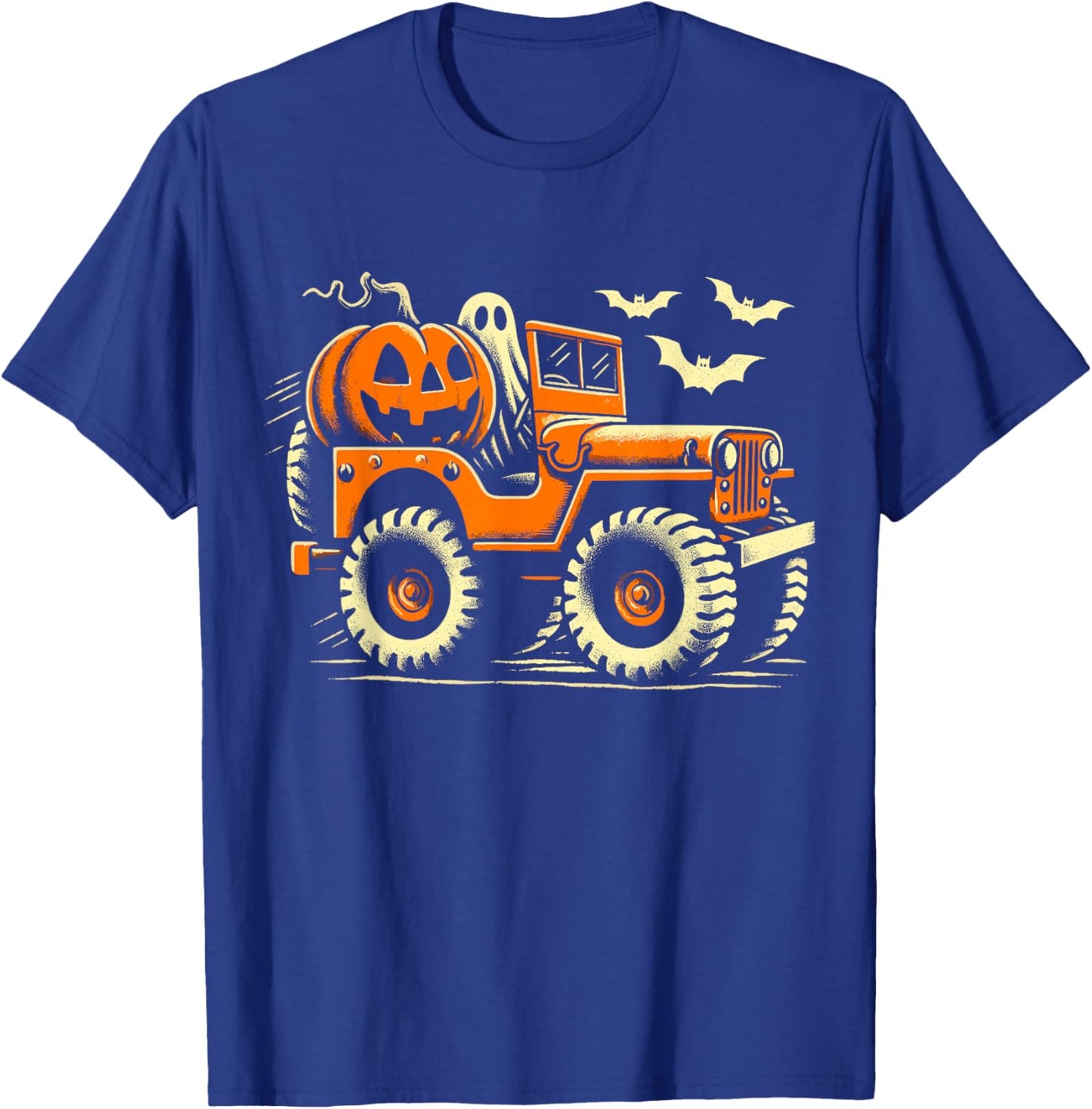 Halloween Monster Truck Ghost T-Shirt - T-Shirt | Royal