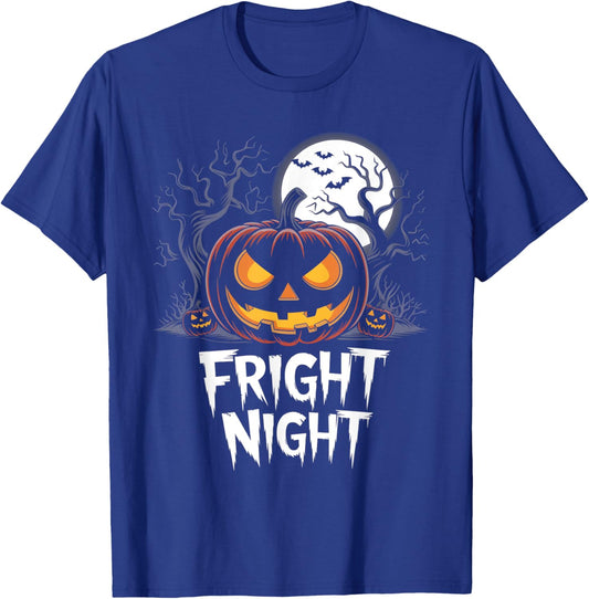 Halloween Pumpkin Jack O Lantern Face Fright Night T-Shirt - T-Shirt | Royal