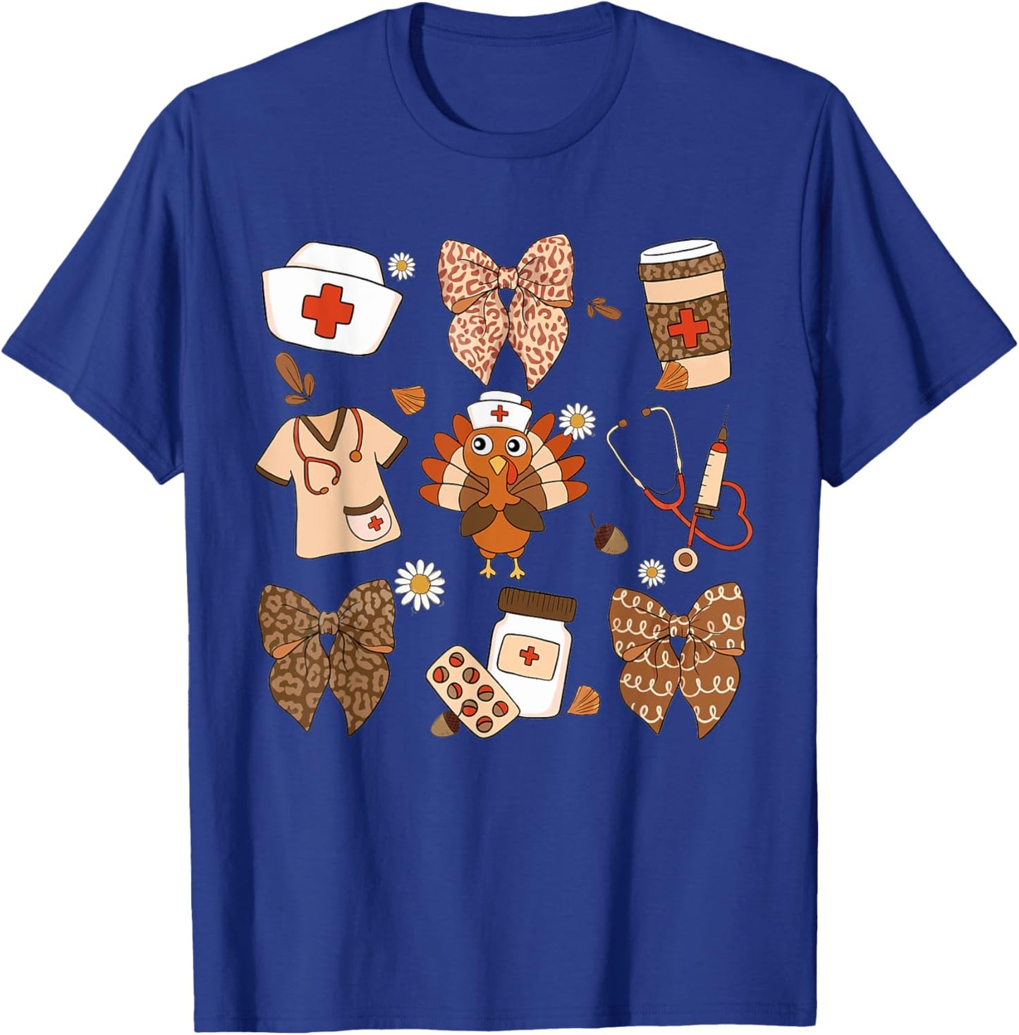 Nurse Thanksgiving RN CNA Emergency Department Medical Team T-Shirt - T-Shirt | Royal