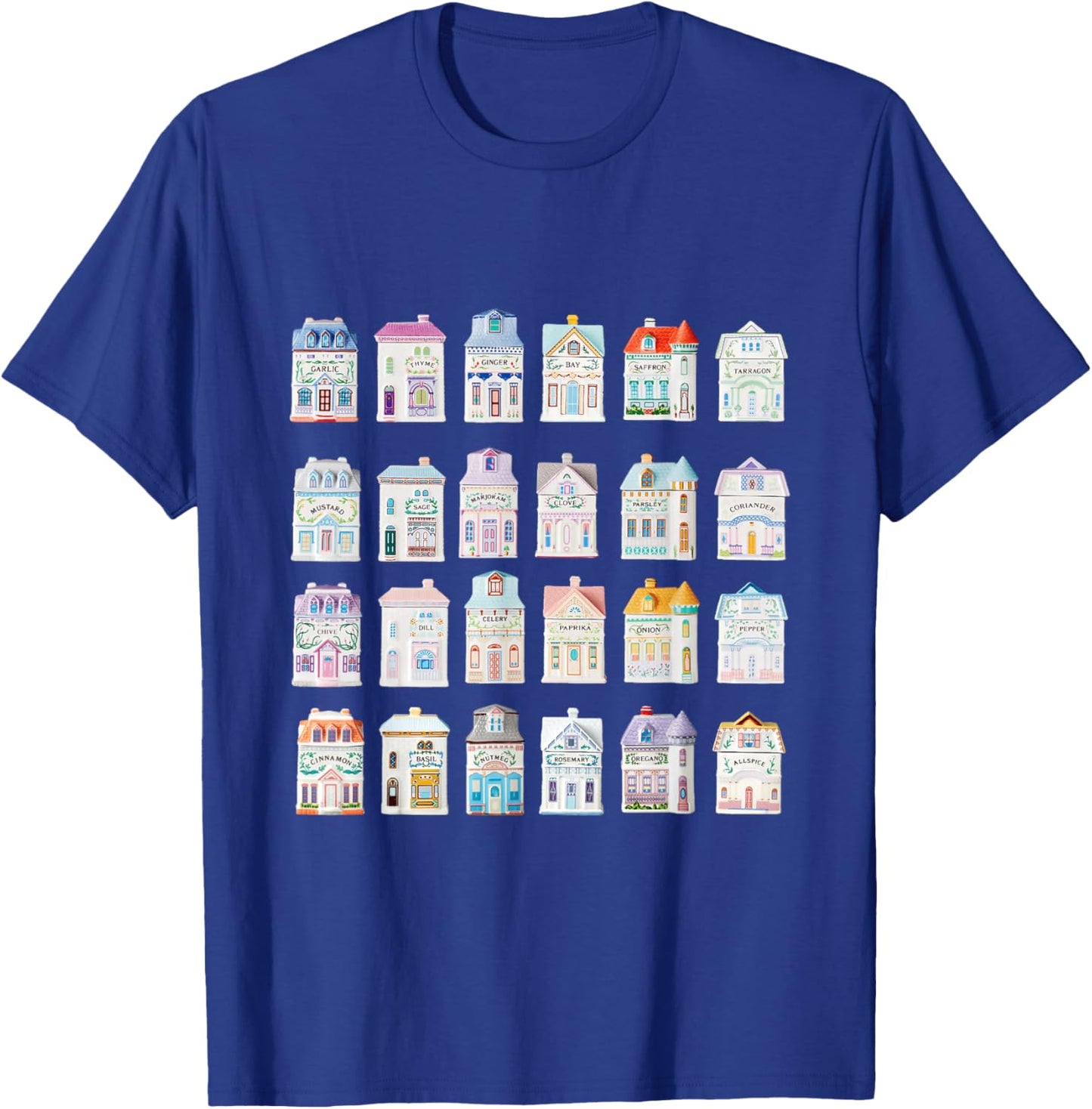 Spice Village, Spice Jar Collection Houses T-Shirt - T-Shirt | Royal