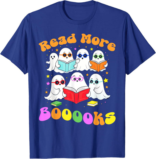 Read More Books Ghost Book Halloween Boooooks Teacher Kids T-Shirt - T-Shirt | Royal