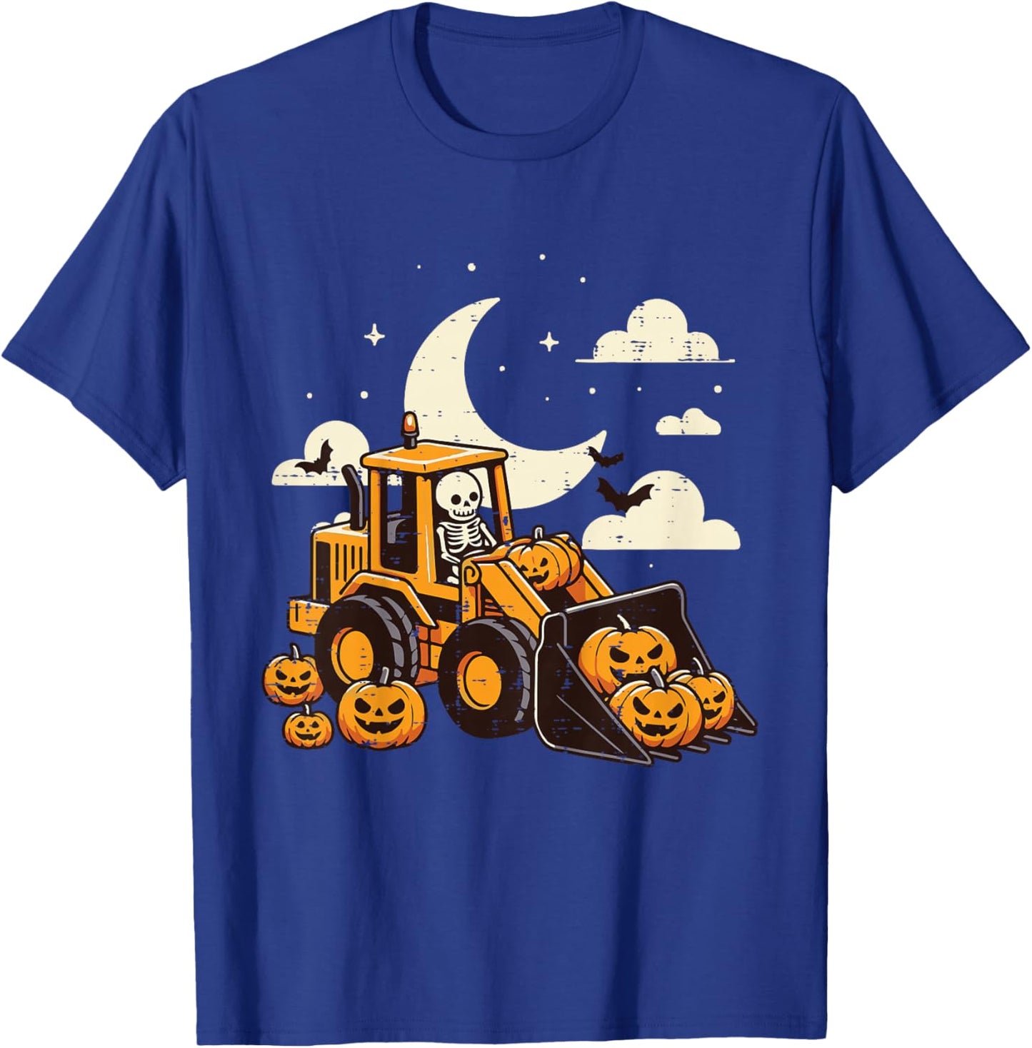 Kids Bulldozer Construction Pumpkin Halloween Toddler Boys Kids T-Shirt - T-Shirt | Royal