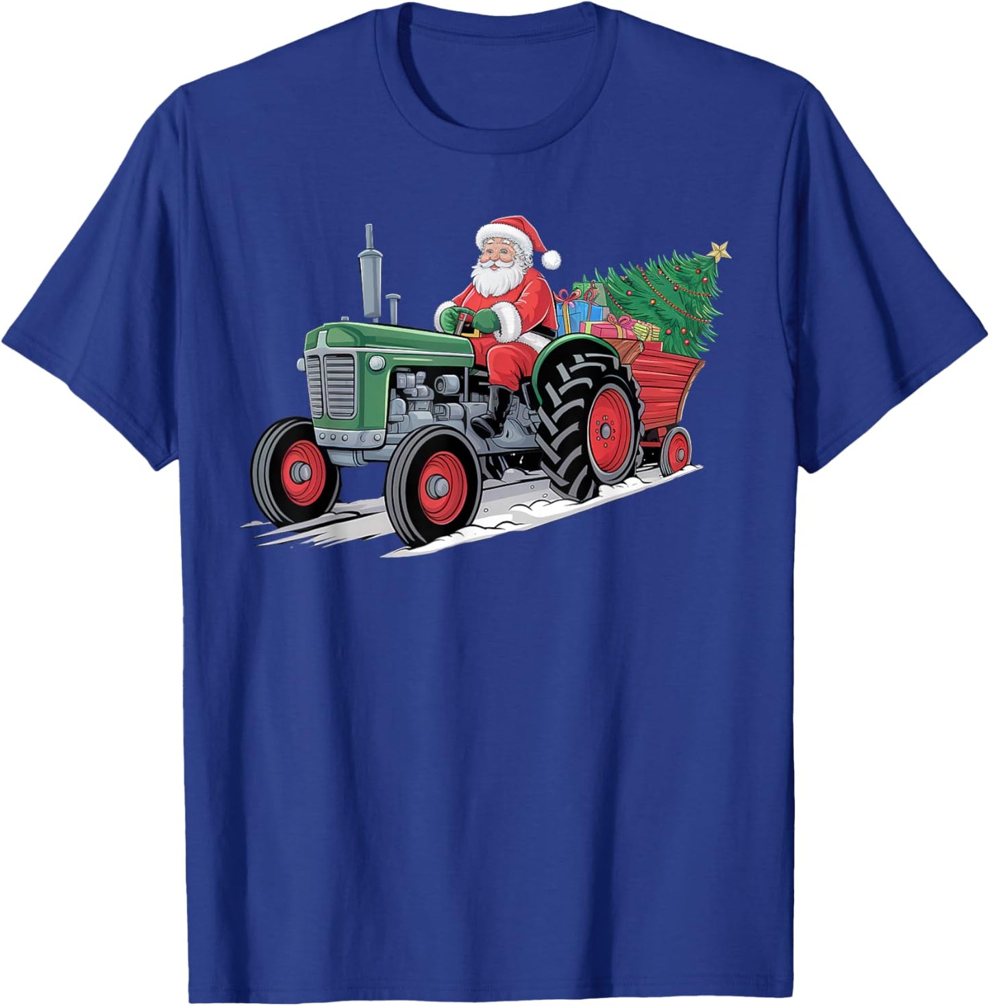 Santa Tractor Farm Truck Farmer Christmas Xmas Driving T-Shirt - T-Shirt | Royal