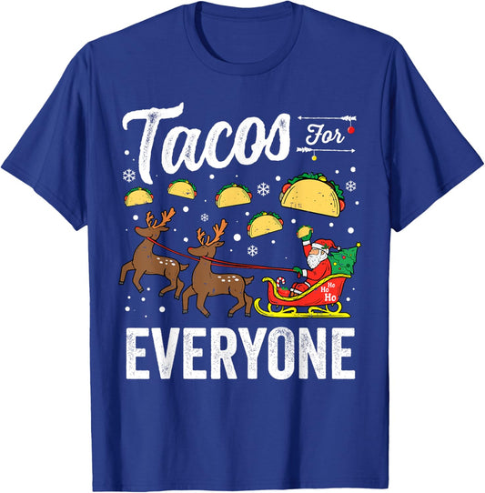 Tacos for everyone Christmas Taco Funny Xmas Santa Family T-Shirt - T-Shirt | Royal