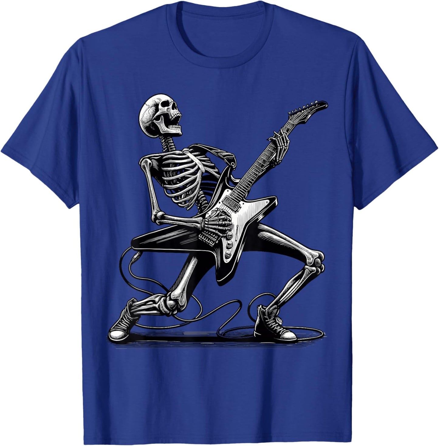 Skeleton Playing Guitar T-Shirt - T-Shirt | Royal