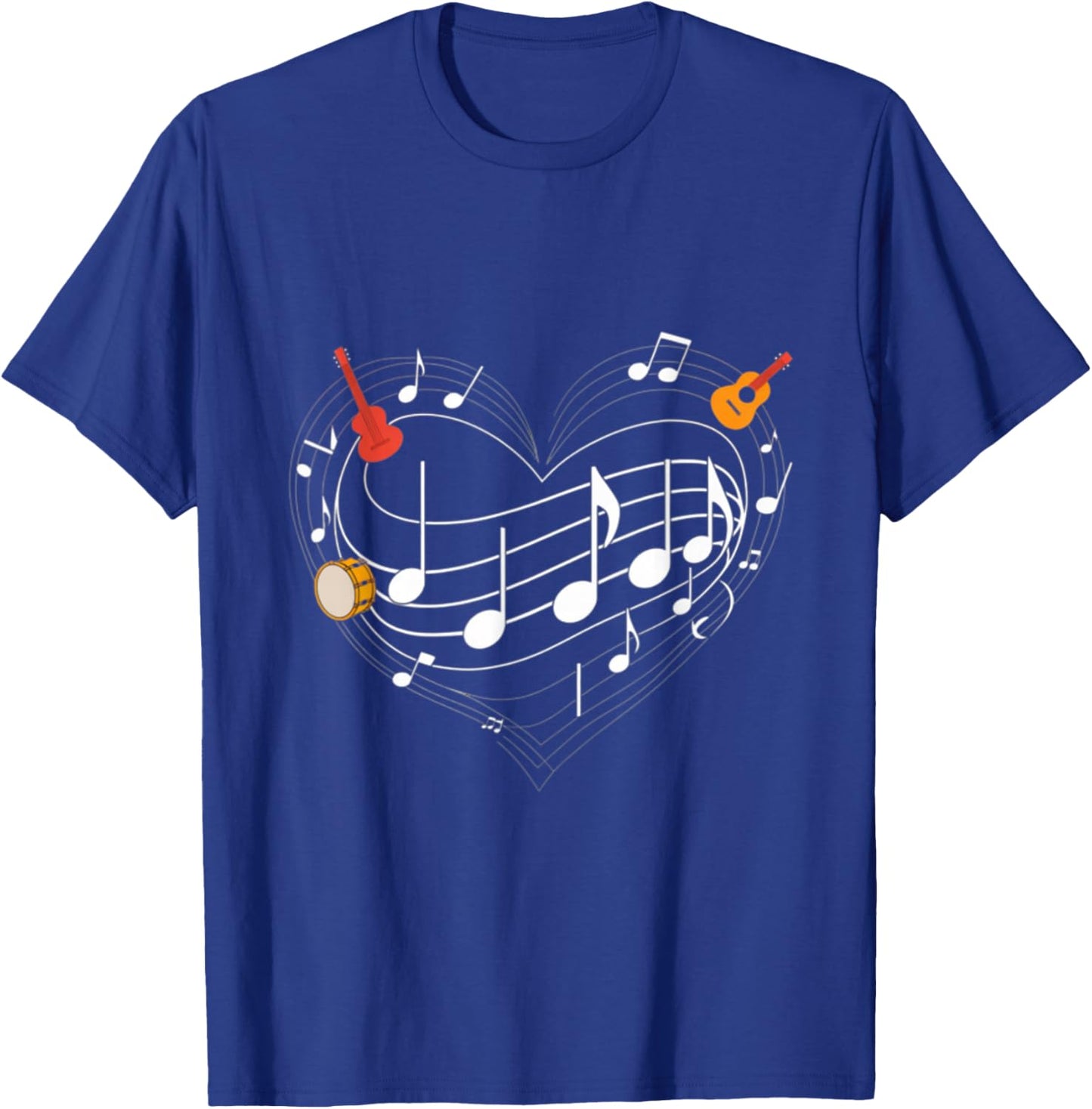 I Heart Music Musical Heart I Love Music Memes T-Shirt - T-Shirt | Royal