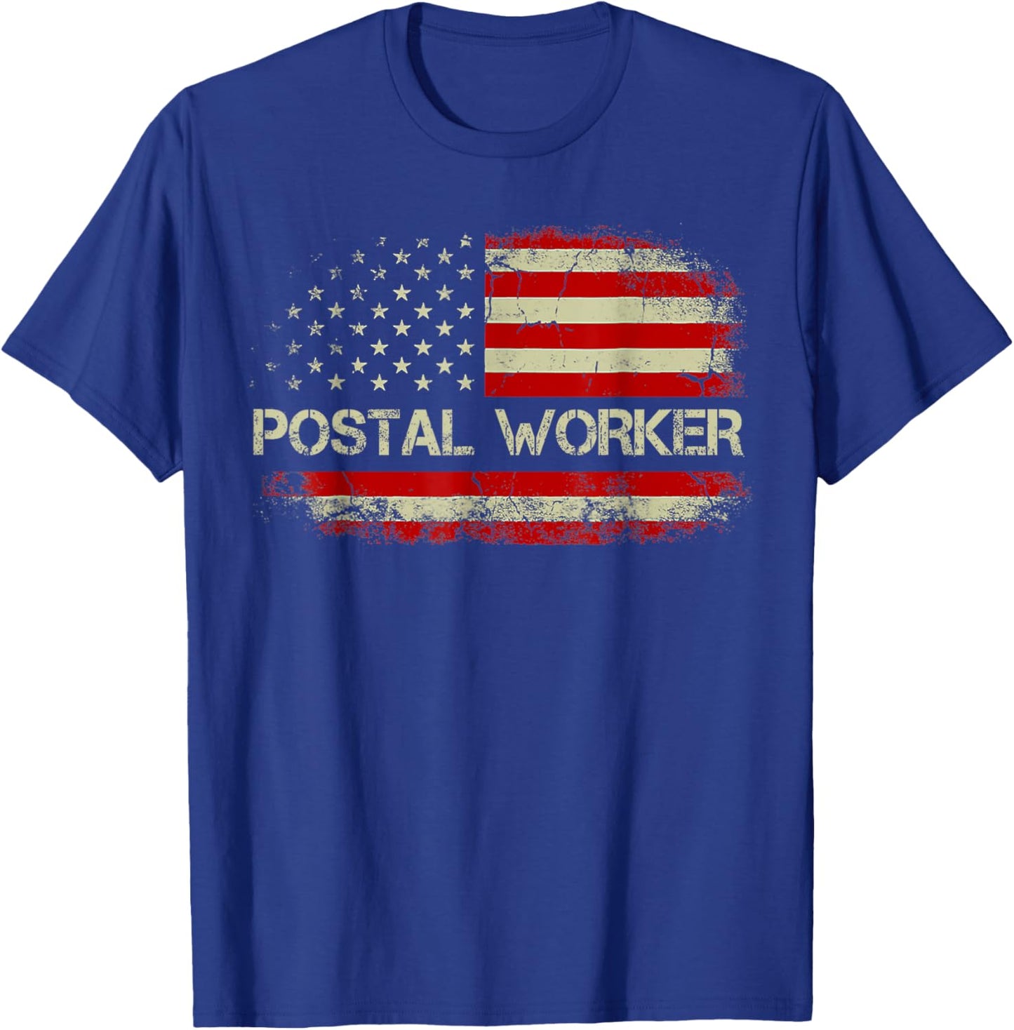 American Postal Worker USA Flag Mailman Mail 4th of July T-Shirt - T-Shirt | Royal