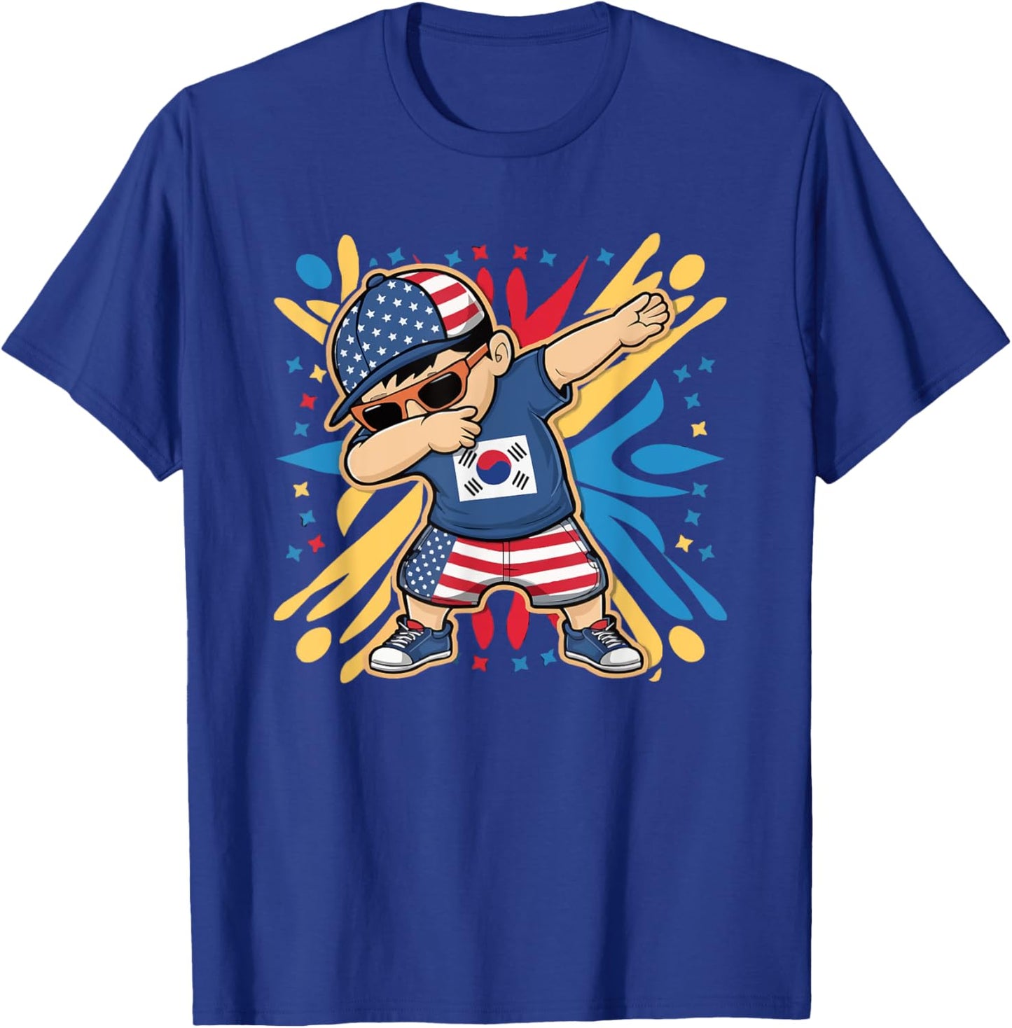 Half Korean Half American USA Flag South Korea America T-Shirt - T-Shirt | Royal