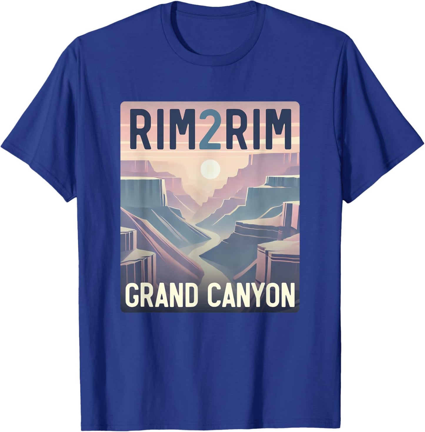 Rim 2 Rim Grand Canyon Trail Run Outfit, R2R2R Run Hiking T-Shirt - T-Shirt | Royal
