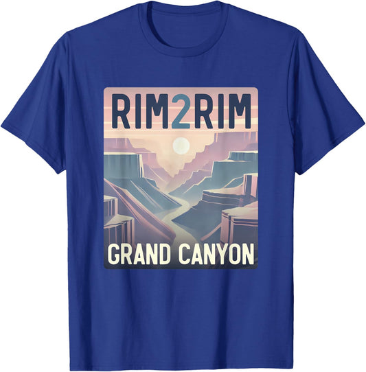 Rim 2 Rim Grand Canyon Trail Run Outfit, R2R2R Run Hiking T-Shirt - T-Shirt | Royal