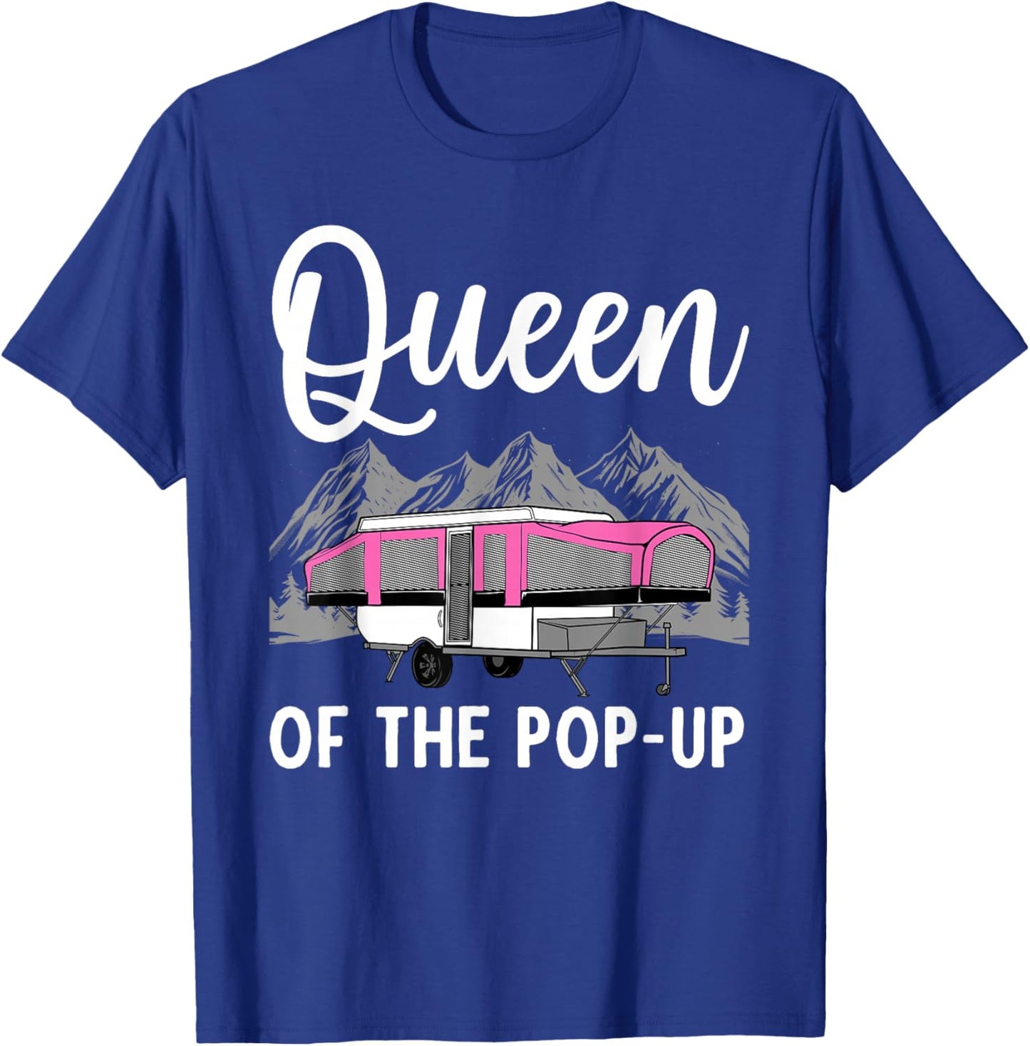 Pop Up Camper Art Girls Pop Up Trailer Camping T-Shirt - T-Shirt | Royal