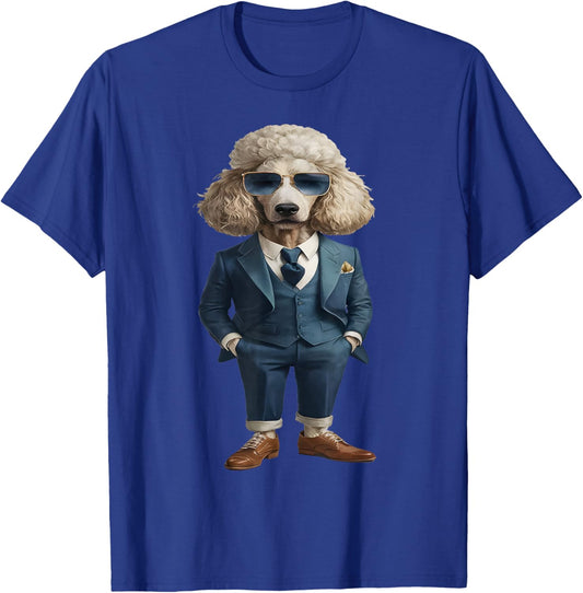 Men Woman Poodle Suit Poodle T-Shirt - T-Shirt | Royal