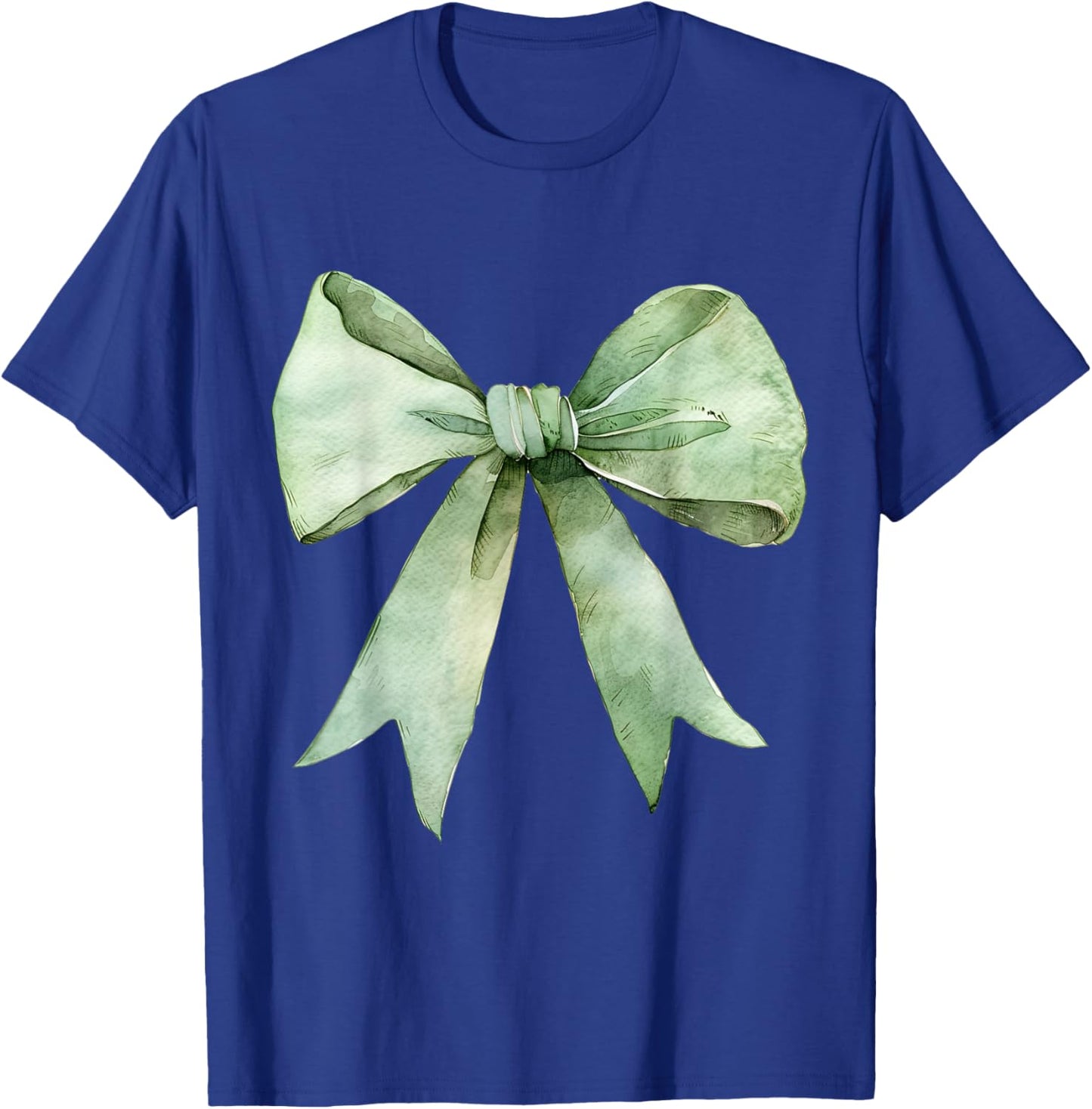 Trendy Aesthetic Green Coquette y2k Girl Green Bow Ribbon T-Shirt - T-Shirt | Royal