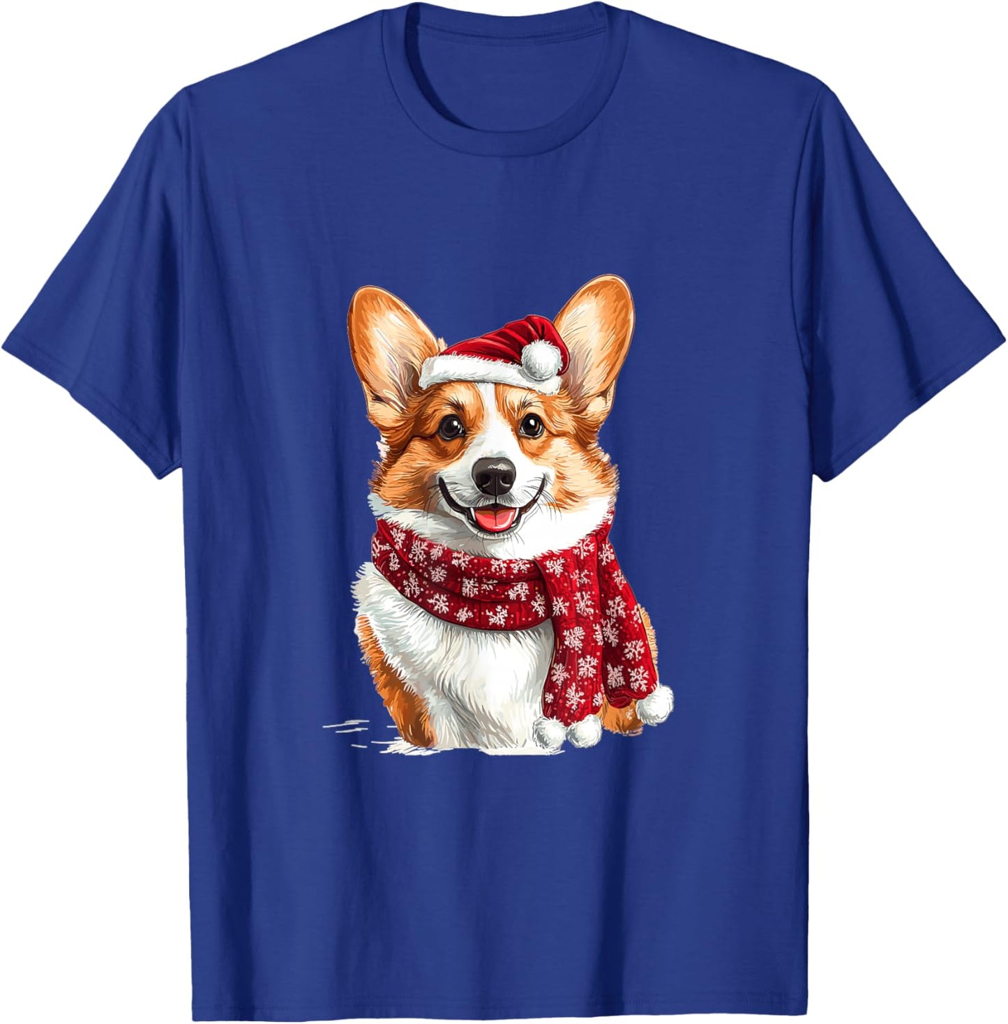 Cute Pembroke Welsh Corgi Dog Christmas Merry X-mas Graphic T-Shirt - T-Shirt | Royal