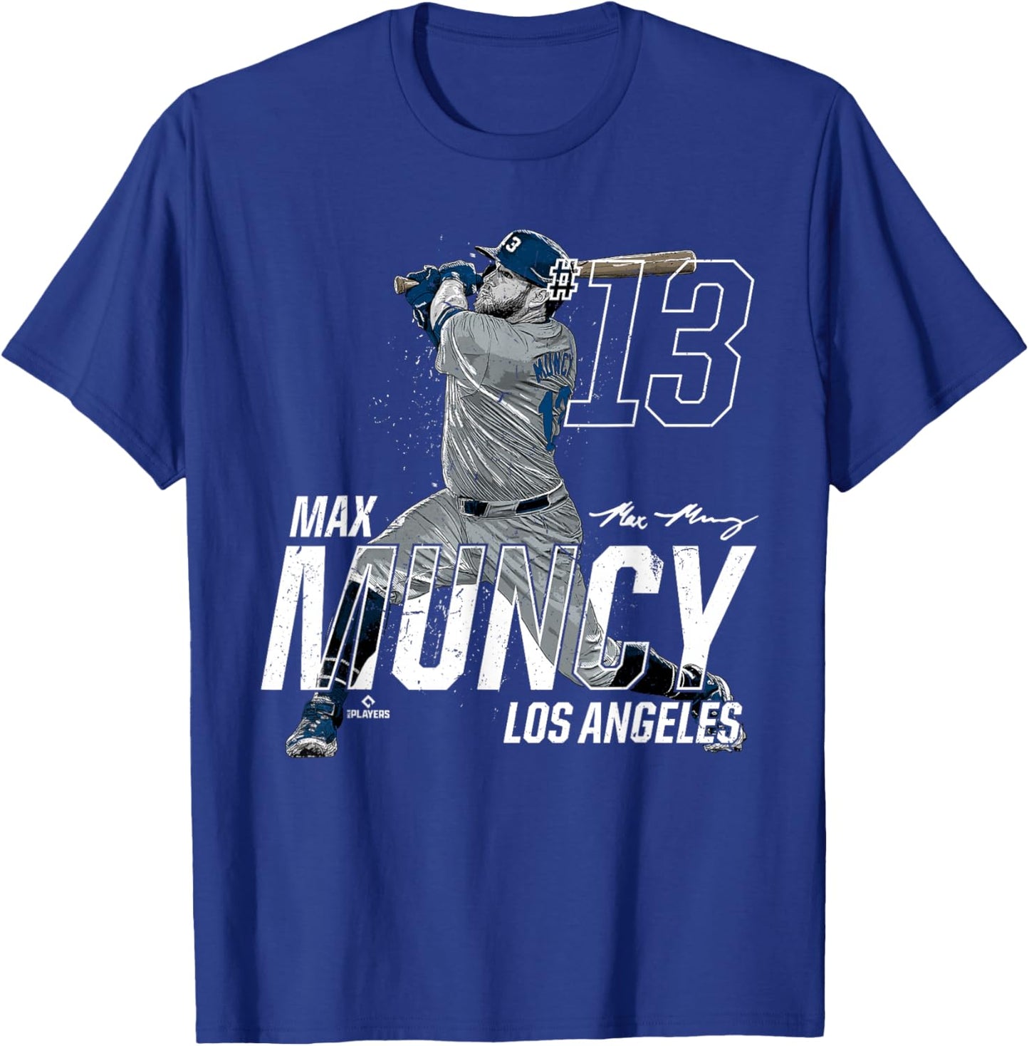 Dynamic Pose Max Muncy Los Angeles Baseball MLBPA T-Shirt - T-Shirt | Royal