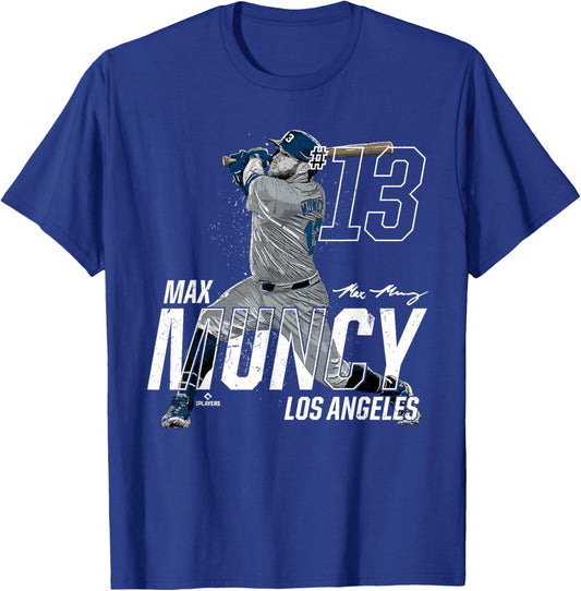 Dynamic Pose Max Muncy Los Angeles Baseball MLBPA T-Shirt - T-Shirt | Royal