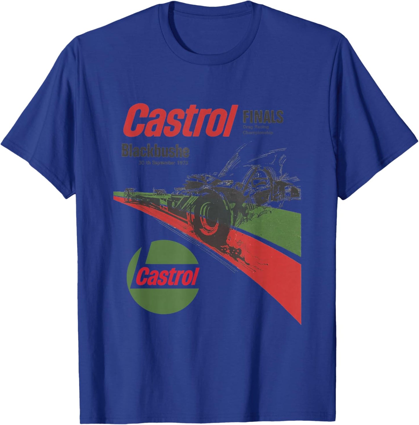 Castrol Racing Blackbushe Vintage Retro Logo PAPL1343 T-Shirt - T-Shirt | Royal
