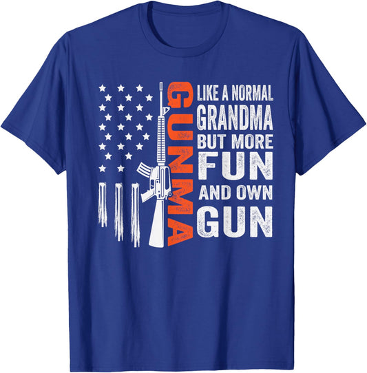 Gunma Like A Normal Grandma But More Fun And Owns Guns T-Shirt - T-Shirt | Royal