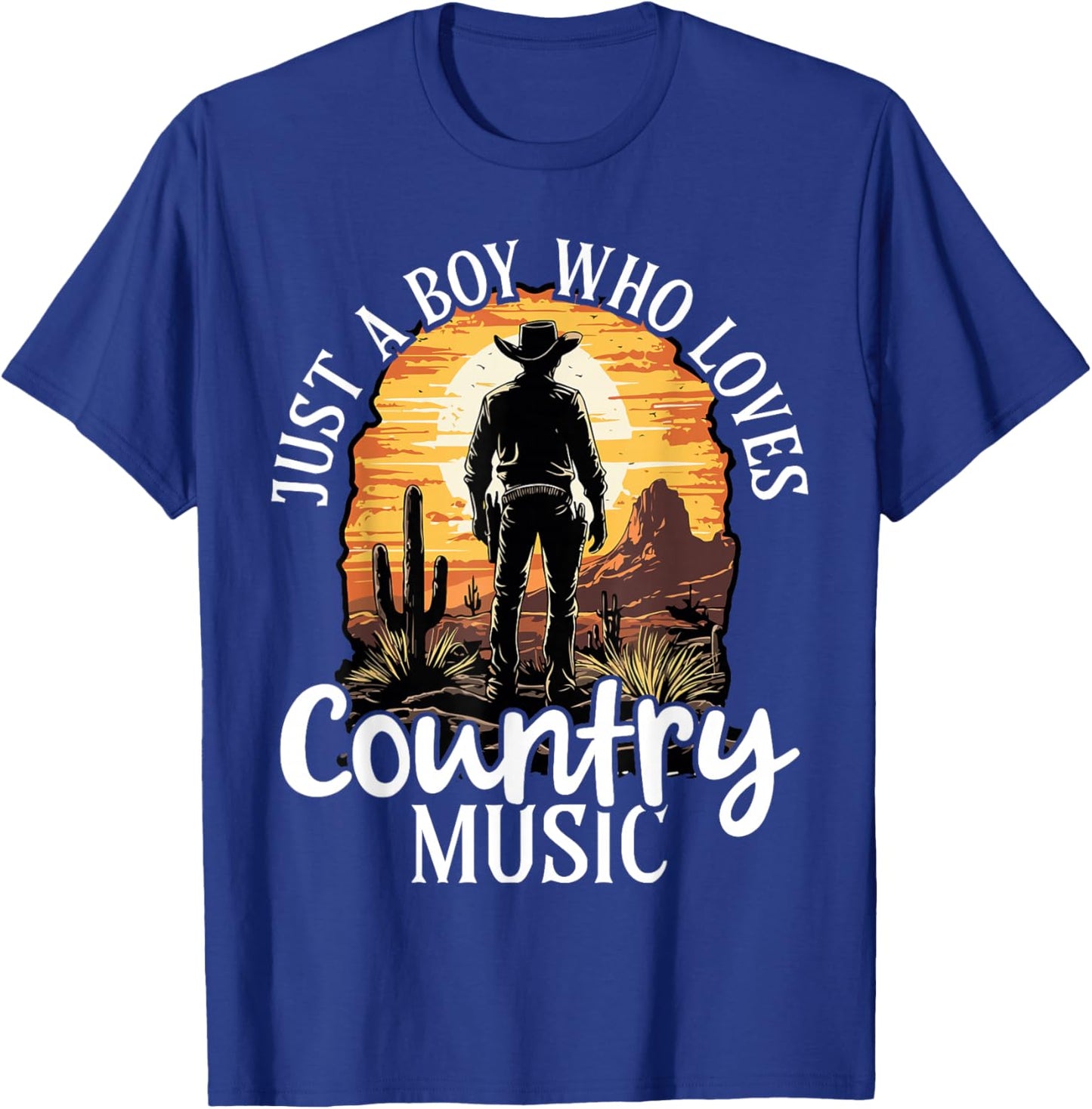 Just a Boy Who Loves Country Music T-Shirt - T-Shirt | Royal