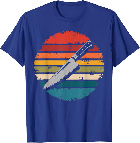 Vintage Chef Knife Culinary Cooking Gifts Chefs Men Women T-Shirt - T-Shirt | Royal