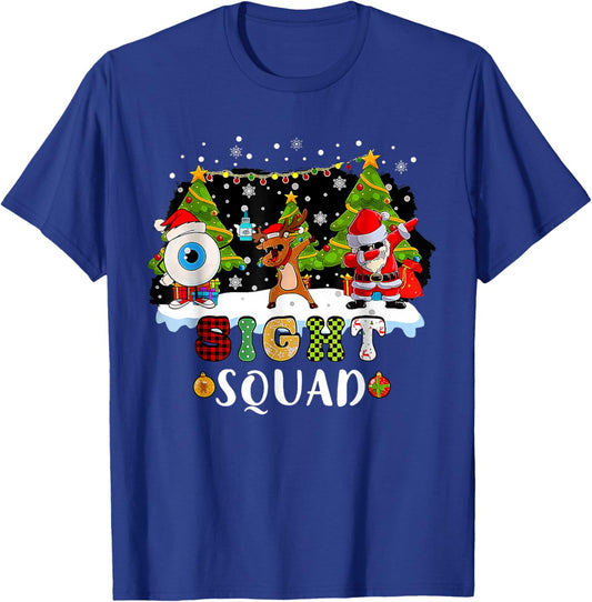Christmas Sight Squad Santa Reindeer Dabbing Optometrist T-Shirt - T-Shirt | Royal