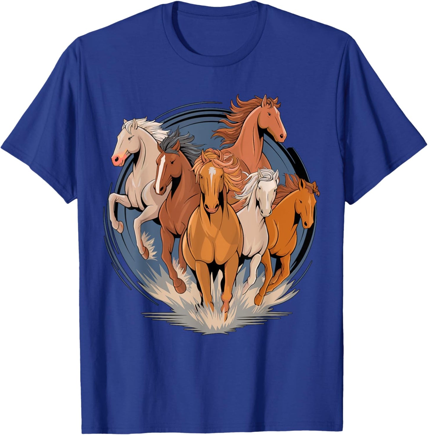 Magical and Funny Horse lover Gifts -Child Classic Fit Black Cartoon Animal-Print T-Shirt - T-Shirt | Royal