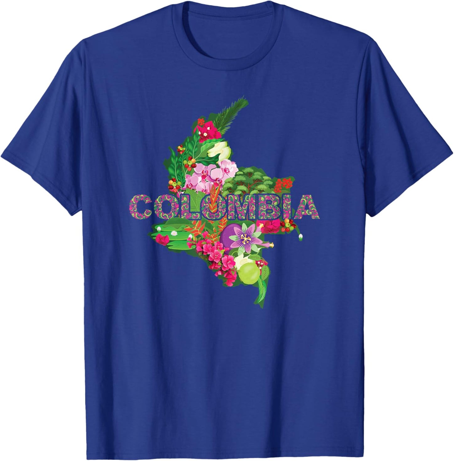 Colombia Botanical Map - Colombian Heritage Souvenir T-Shirt - T-Shirt | Royal