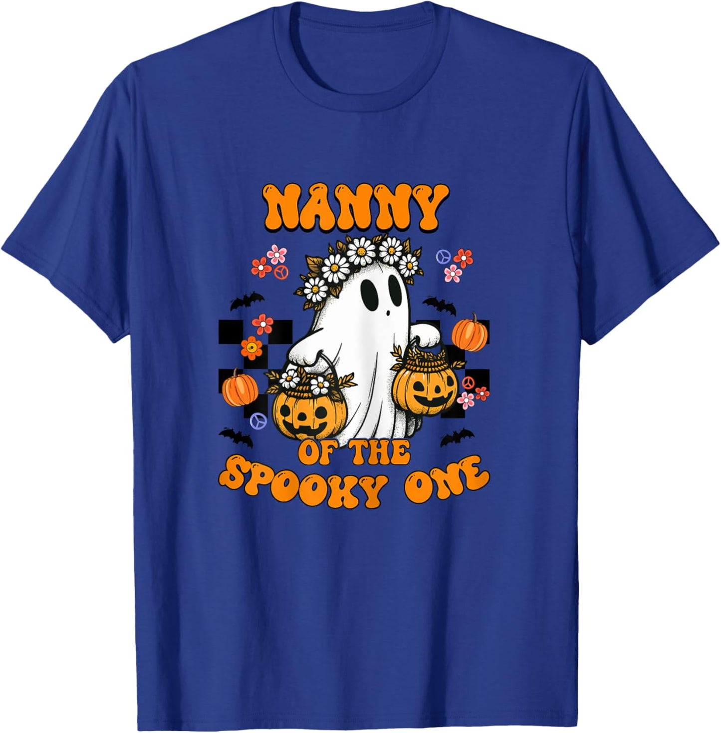 Nanny Of The Spooky One Groovy Halloween Ghost T-Shirt - T-Shirt | Royal