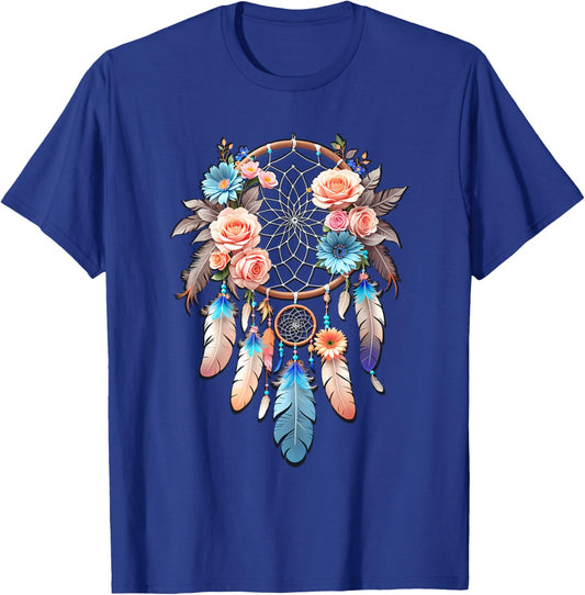 Boho Dream Catcher Native American Indian Indigenous Women T-Shirt - T-Shirt | Royal